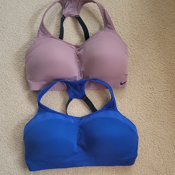 Nike Women's Dri-FIT Alpha Sports Bras High Impact Mauve & Royal Blue